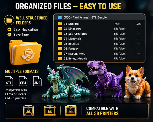 5000+ Flexi Articulated Animal STL Files | Ultimate 3D Print Toy Bundle