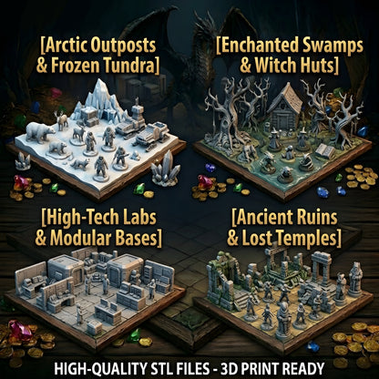 300,000+ Tabletop Miniatures STL Bundle, Heroes, Monsters, Terrain (Commercial Use)