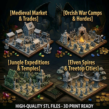 300,000+ Tabletop Miniatures STL Bundle, Heroes, Monsters, Terrain (Commercial Use)