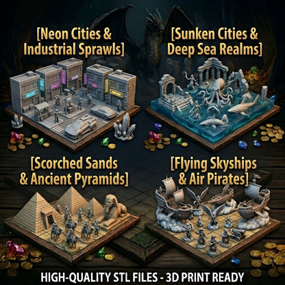 300,000+ Tabletop Miniatures STL Bundle, Heroes, Monsters, Terrain (Commercial Use)