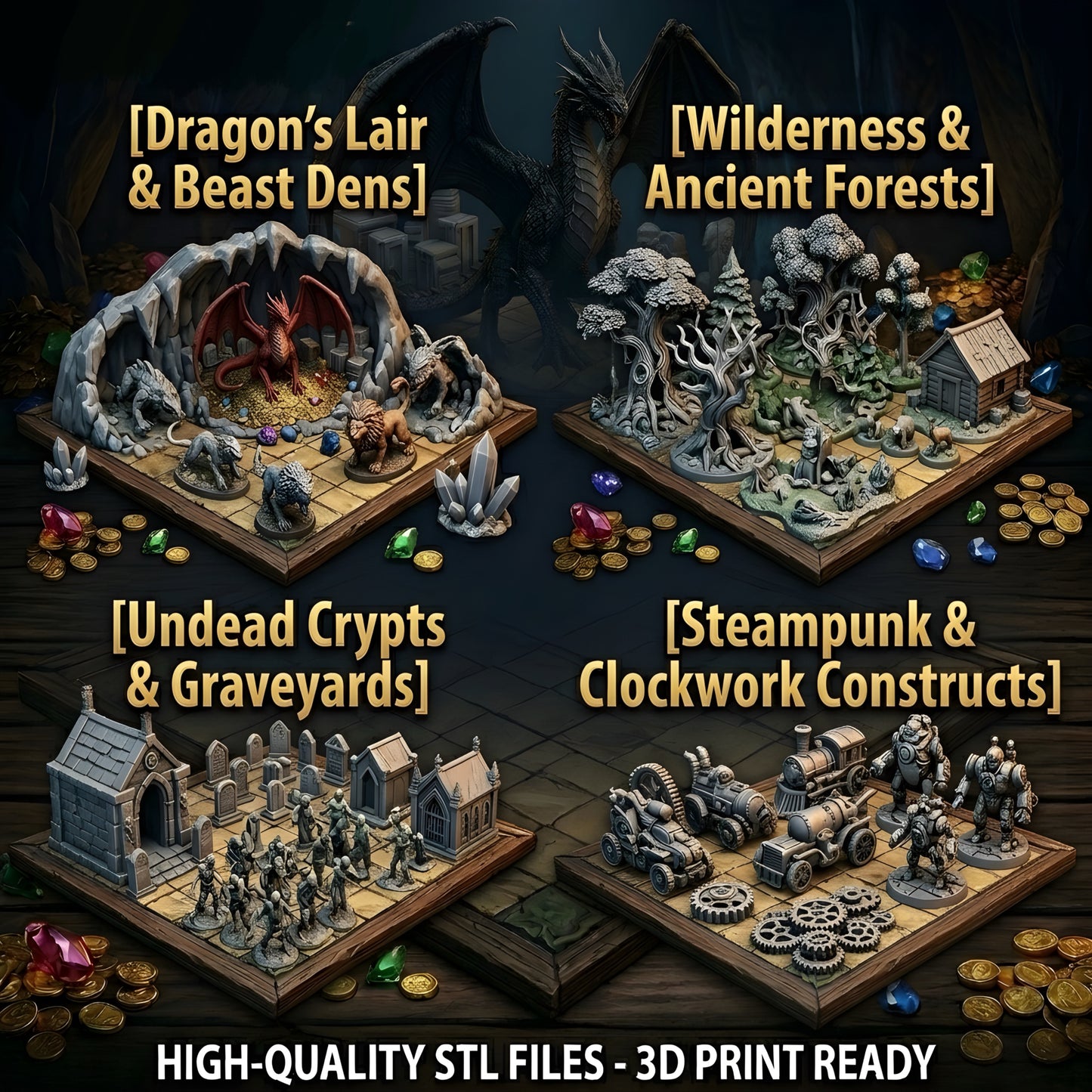 300,000+ Tabletop Miniatures STL Bundle, Heroes, Monsters, Terrain (Commercial Use)
