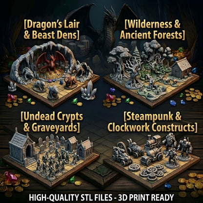 300,000+ Tabletop Miniatures STL Bundle, Heroes, Monsters, Terrain (Commercial Use)