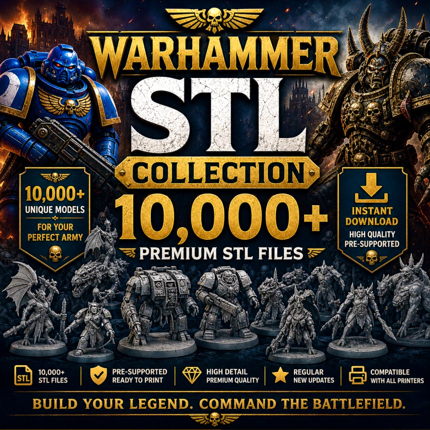 +3700GB Warhammer STL pack for 3d printing lifetime access