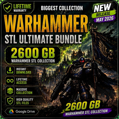 10,000 Warhammer STL Models | 2600GB | NEW UPDATE | All Factions | All Game Systems | Instant Download | Lifetime Access