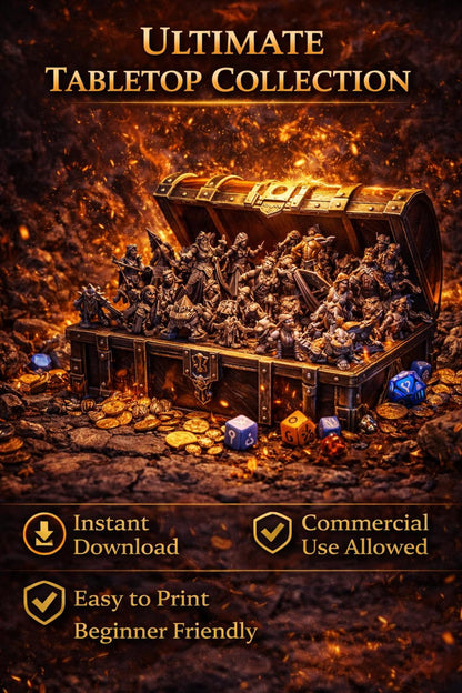 300,000+ Tabletop Miniatures STL Bundle, Heroes, Monsters, Terrain (Commercial Use)