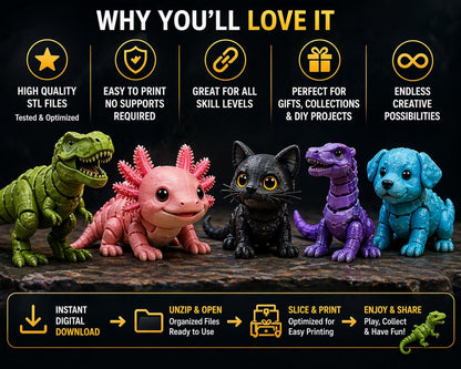 5000+ Flexi Articulated Animal STL Files | Ultimate 3D Print Toy Bundle