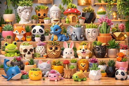 2200+ STL Planter Bundle 3D Printable Flower Pots & Home Decor Digital Download, Modern Designs Collection