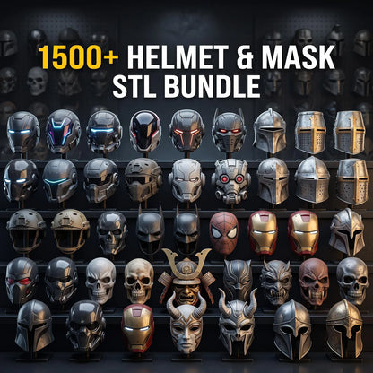 1000+ Helmet & Mask STL Bundle | 300GB Wearable Cosplay 3D Print Files